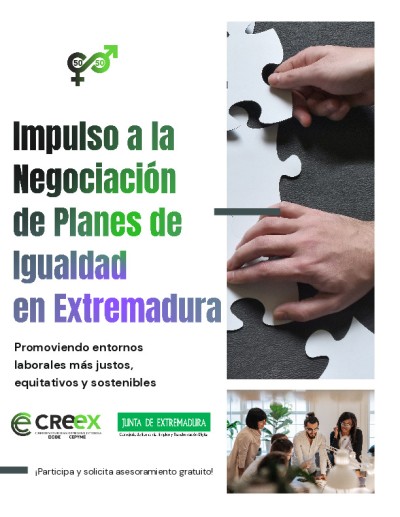 FLYER - IMPULSO A LA NEGOCIACIÓN DE PLANES  DE IGUALDAD EN EXTREMADURA 2025